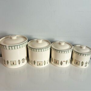 Vintage Pfaltzgraff Naturewood Garden Tools Canister Set of 4